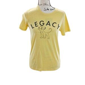 DISNEY Lion King Shirt Yellow Legacy Simba Fitted Short Sleeve Womens Size L